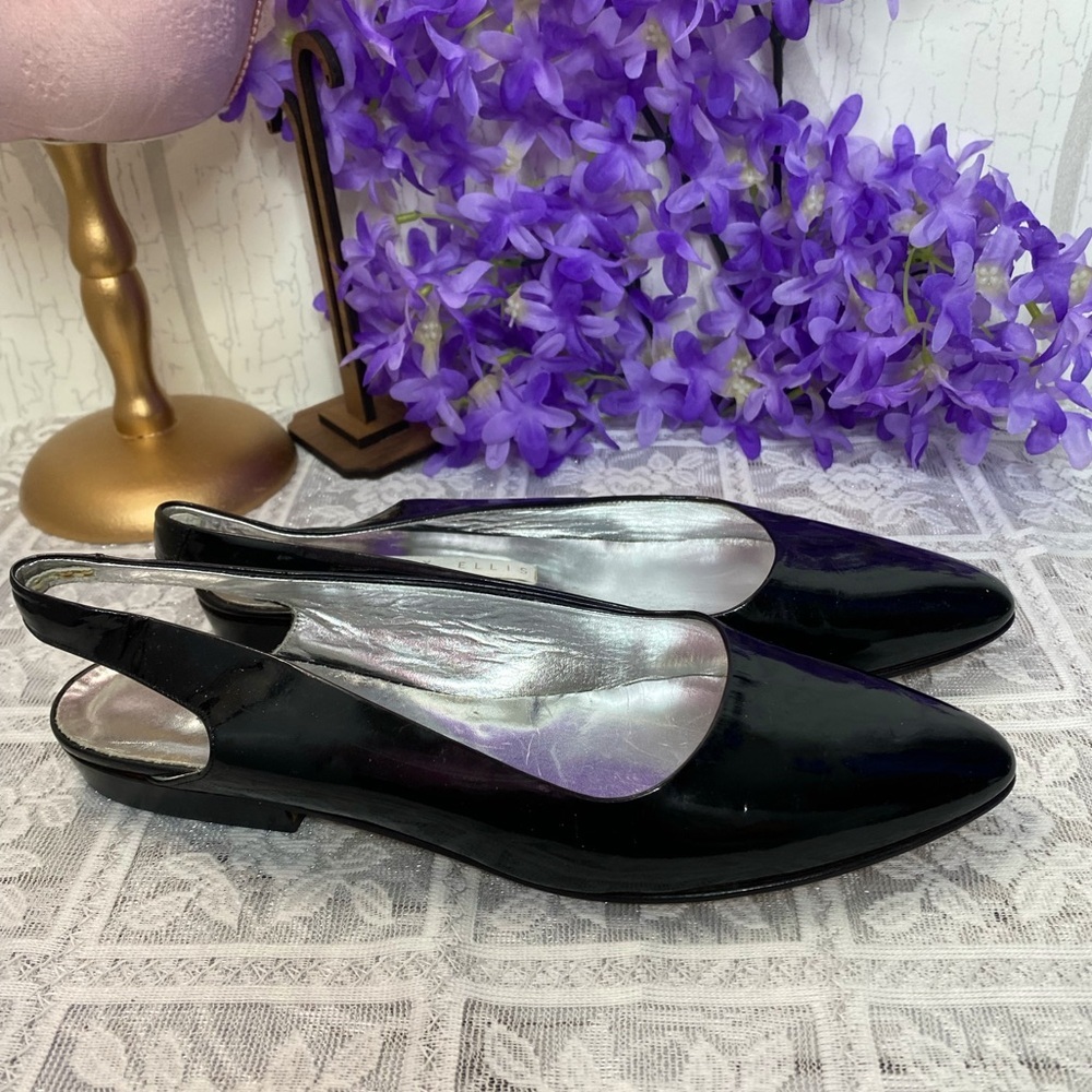 🌹 Perry Ellis 🌹 Patent Leather Flat Pumps 8AA - Picture 6 of 9